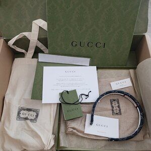 Gucci Hair Band : GUCCI ECO WASHED DENIM HAIR BAND